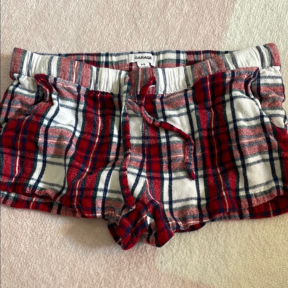 Garage Women's Plaid Shorts - Red and White